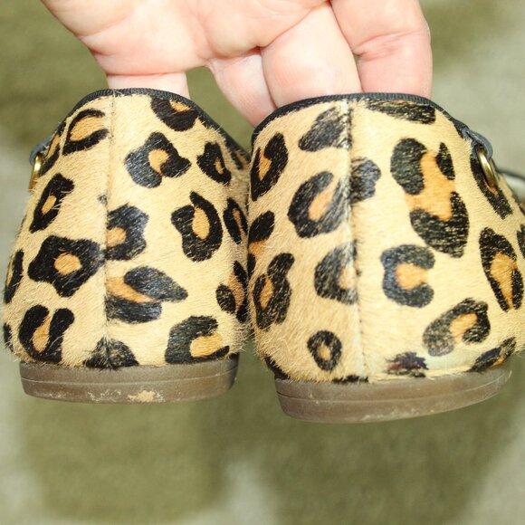 Ugg Alloway Women's 10 Calf Hair Cheetah Print Shearling Insole Round Toe Flats - Picture 7 of 8